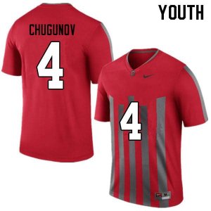 NCAA Ohio State Buckeyes Youth #4 Chris Chugunov Throwback Nike Football College Jersey AAG3845JE
